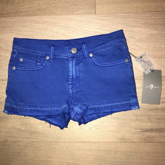 7 for all Mankind Girls Cutoff Denim Shorts 10 - Picture 1 of 4